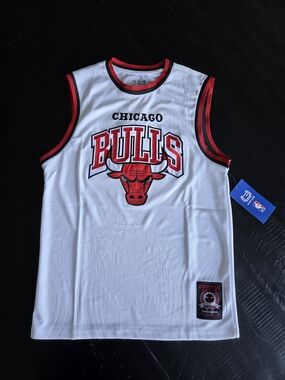 NBA Chicago Bulls White Red Sleeveless Jersey